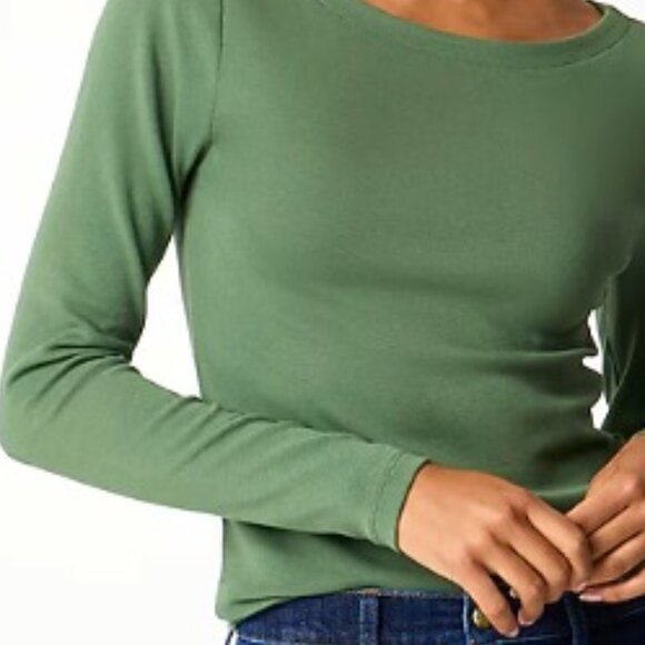 J. Crew Tops - J. Crew Printer Tee Long Sleeve Green Size XS NWOT